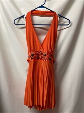 MKM Designs Orange Embellished Halter Top